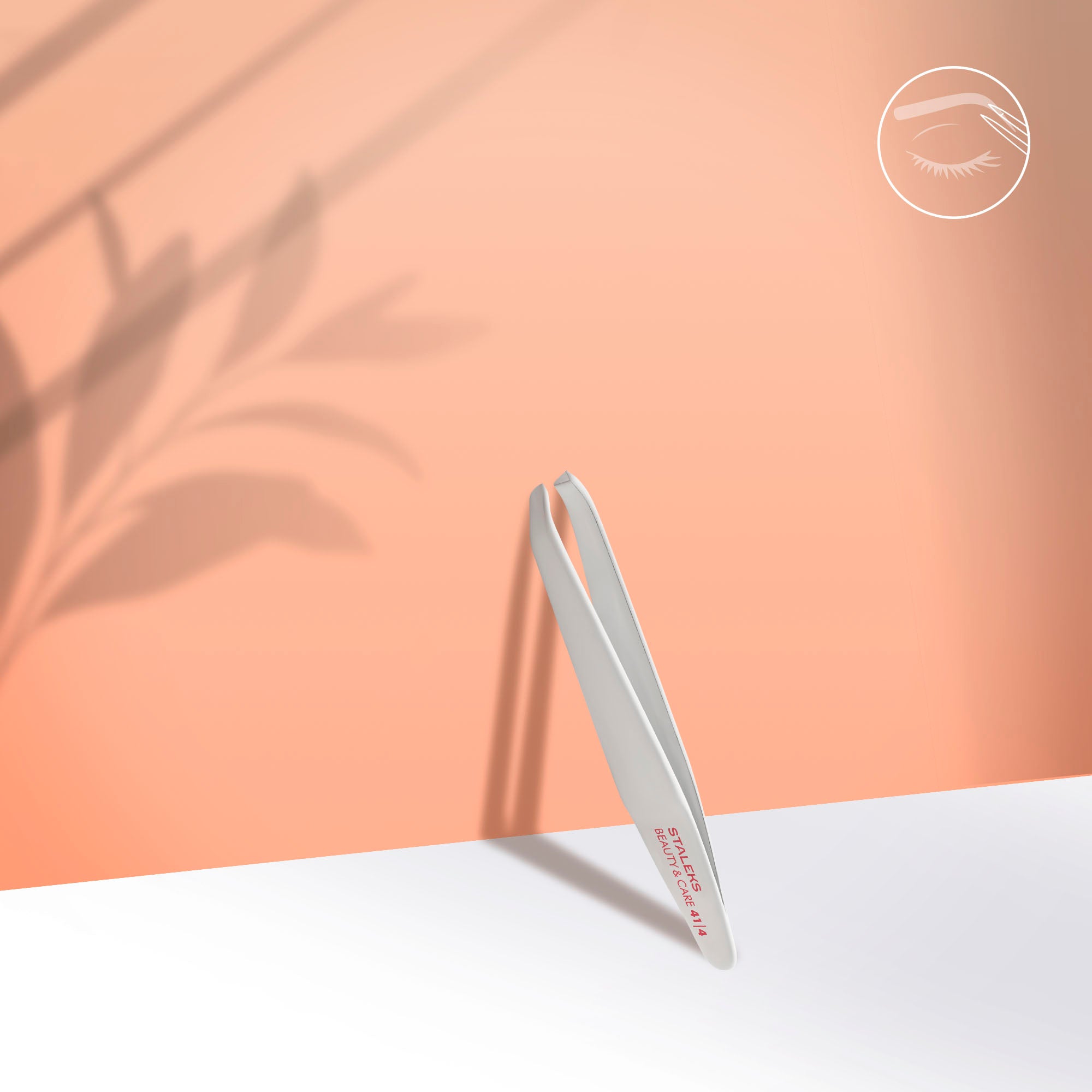 Eyebrow tweezers BEAUTY & CARE 41 TYPE 4 (slant), white colour image 0
